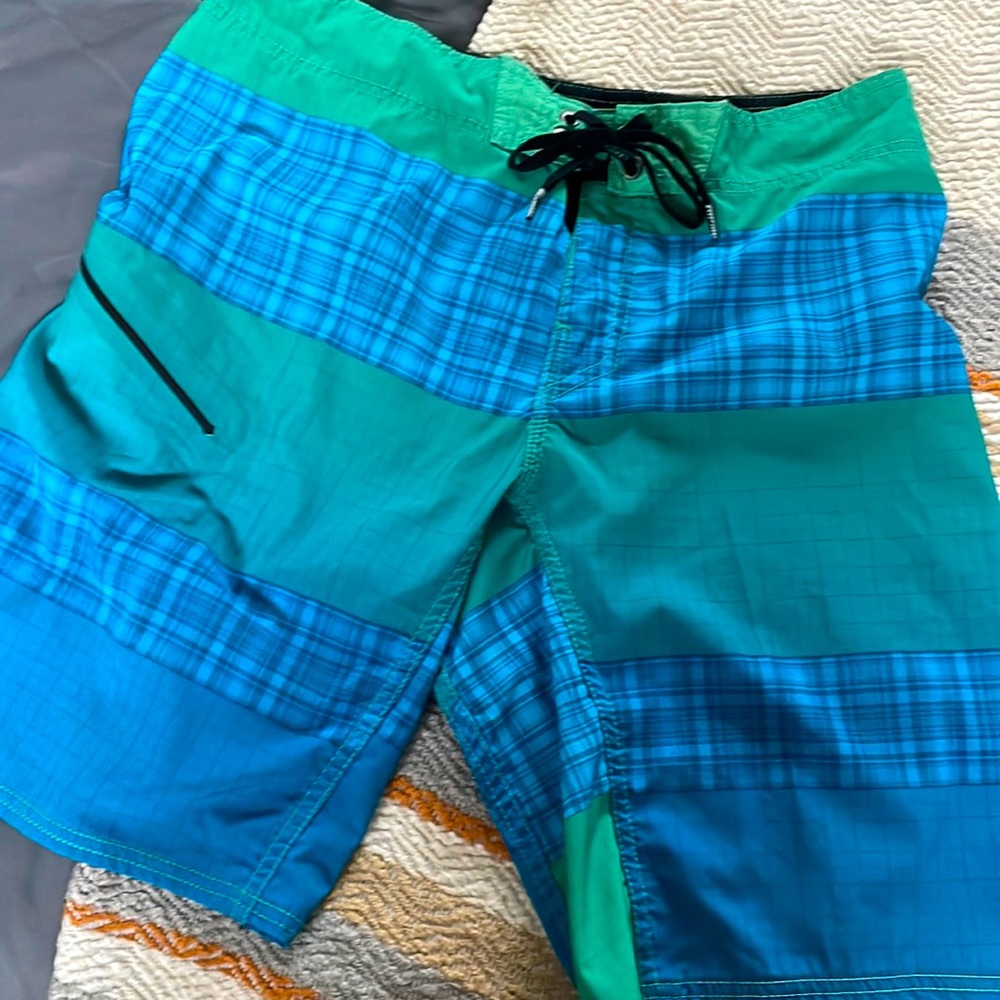 Reef plaid block boardshorts
